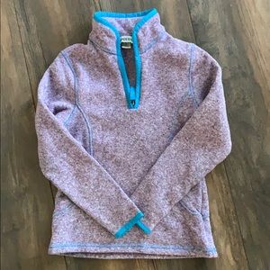 Lands End girls sweater fleece quarter zip